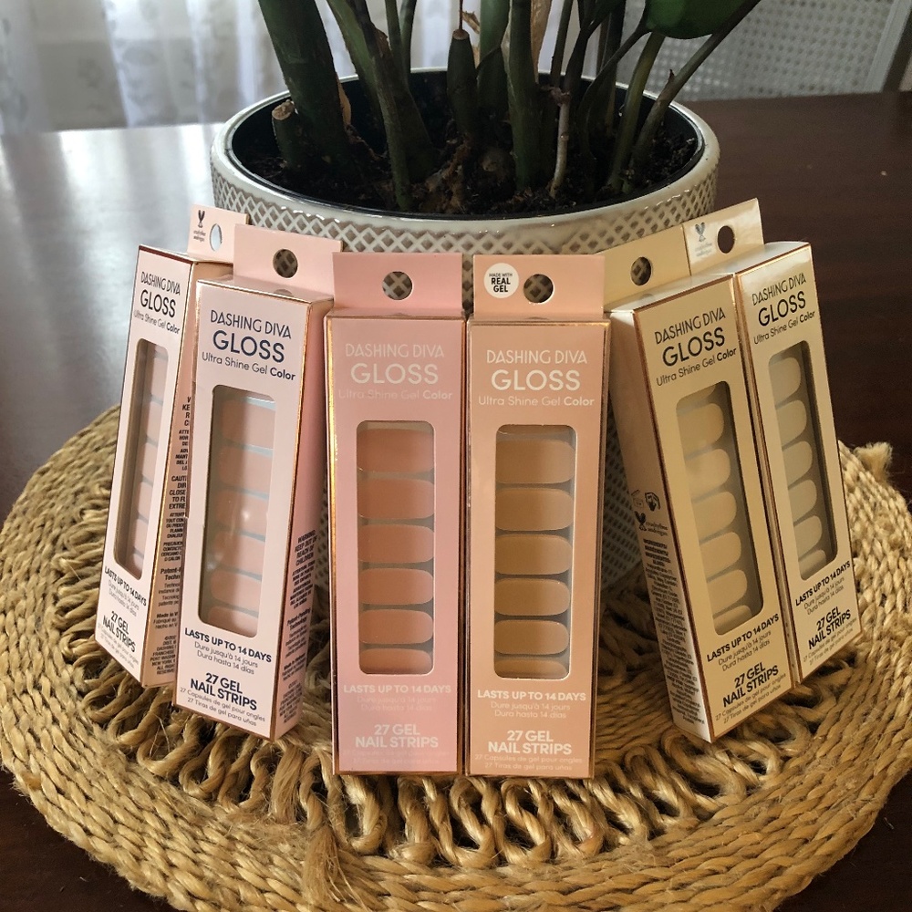 Lot of 6 Dashing Diva Gloss - Classic Neutrals